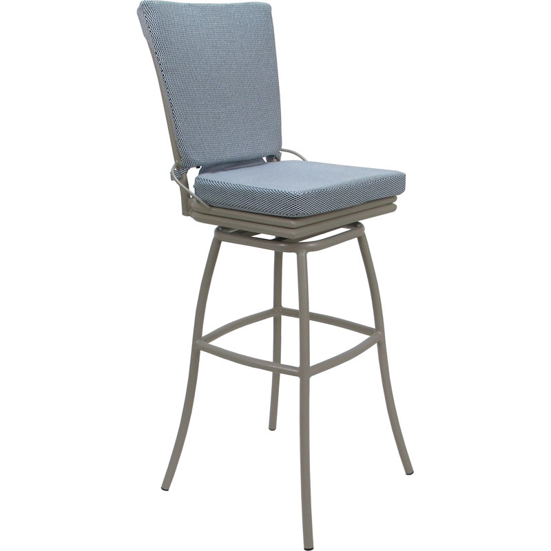 Tabouret pivotant pour l'extérieur 34 po, Bleu, Beige