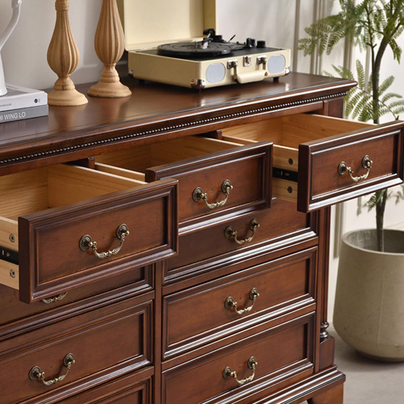 Armoire d'appoint en bois massif brun noisette
