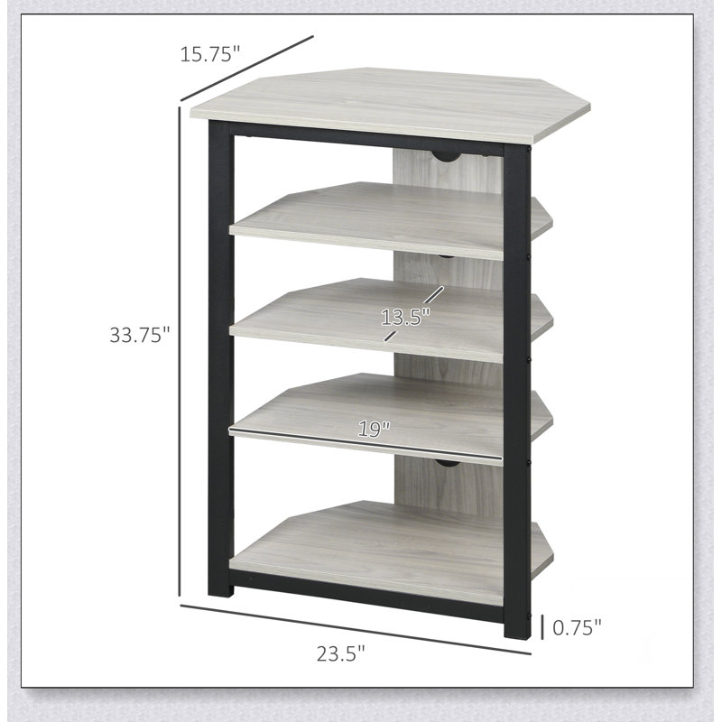 Meuble télé d'angle Ioulia, Gris