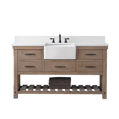 Curiel 60'' Single Bathroom Vanity with Engineered Stone Top