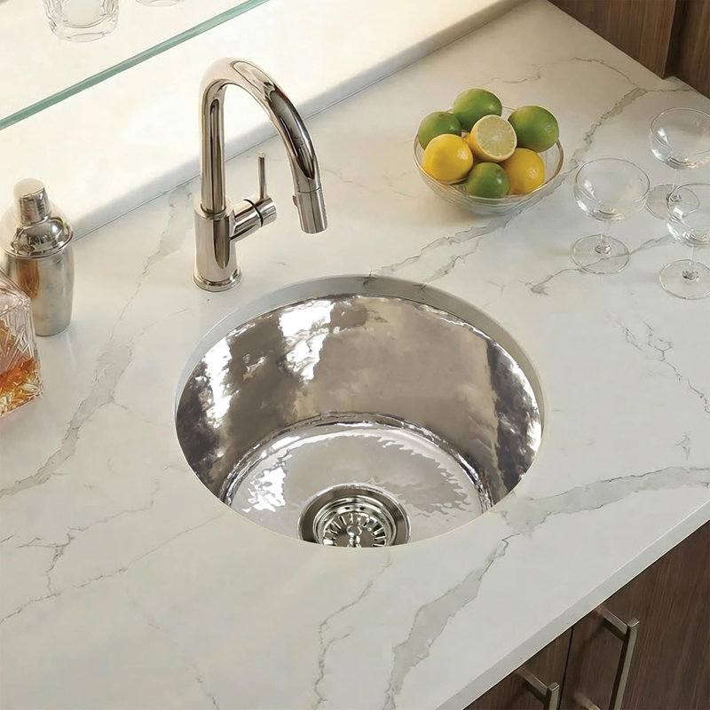 Redondo Chico 15" L x 15" W Dual Mount Kitchen Sink, Foundry Polished Nickel