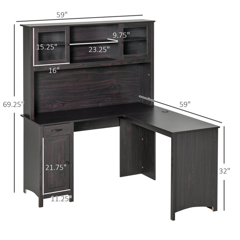Bureau en L avec rehausse, Café