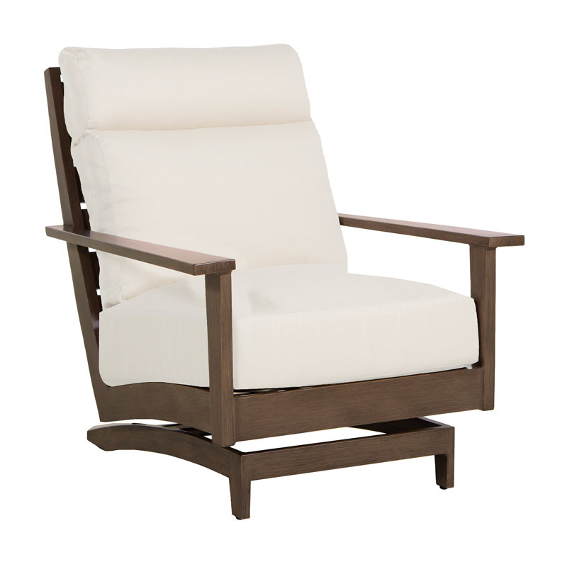 Kennebunkport Wrought Aluminum Outdoor Spring Lounge Chair, Oak, No welt + Standard fill, Herringbone Sand