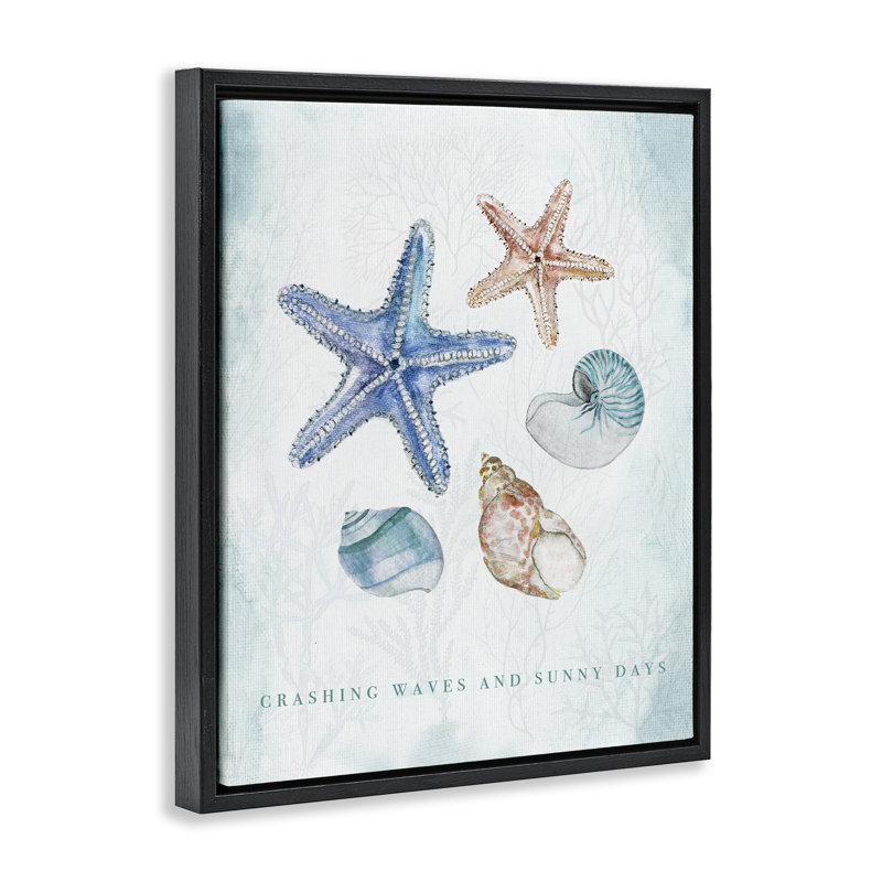 Crashing Waves & Sunny Days, Cadre flottant noir de jais, H 21 po x l 17 po