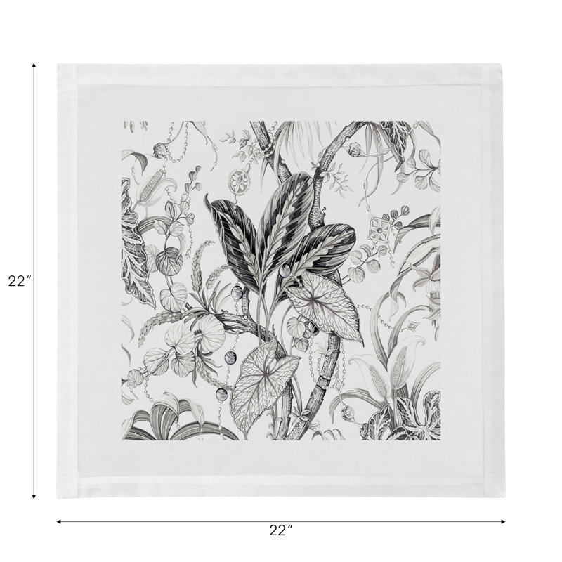 Serviettes de table en satin de coton Amazonia, Pigeonnier noir et blanc