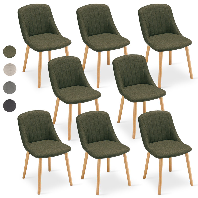 48.5cm H Upholstered Upholstered Back Side Chair, Green Linen