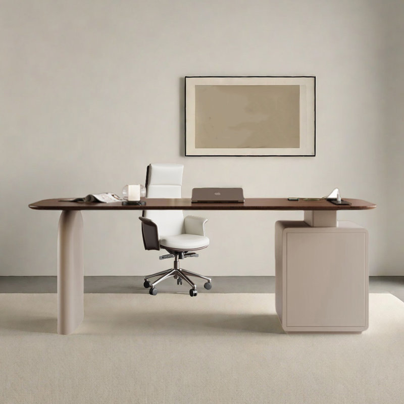 Bureau crème pour bureau à domicile, H 29,53 po x l 70,87 po x P 31,5 po