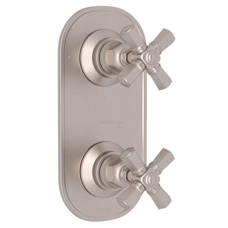 San Giovanni 1/2" Thermostatic Trim with Diverter, Satin Nickel
