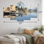 Beige Canal Impressionistic Canal Loose Buildings & Architecture Wall Decor on Metal