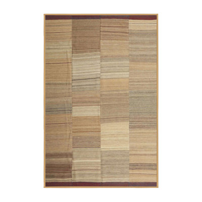 Tapis brun/gris/vert de zone contemporaine