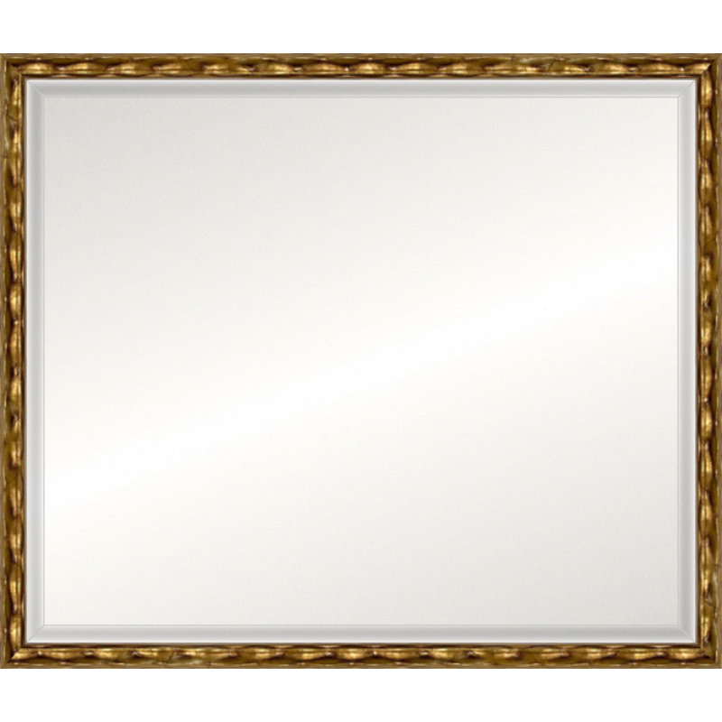 Antique Gold Wave Signature Mirror, Beveled