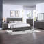Mobilier de chambre à coucher contemporain en bois à deux tons avec lit à panneaux grand lit contemporain 1 pièce
