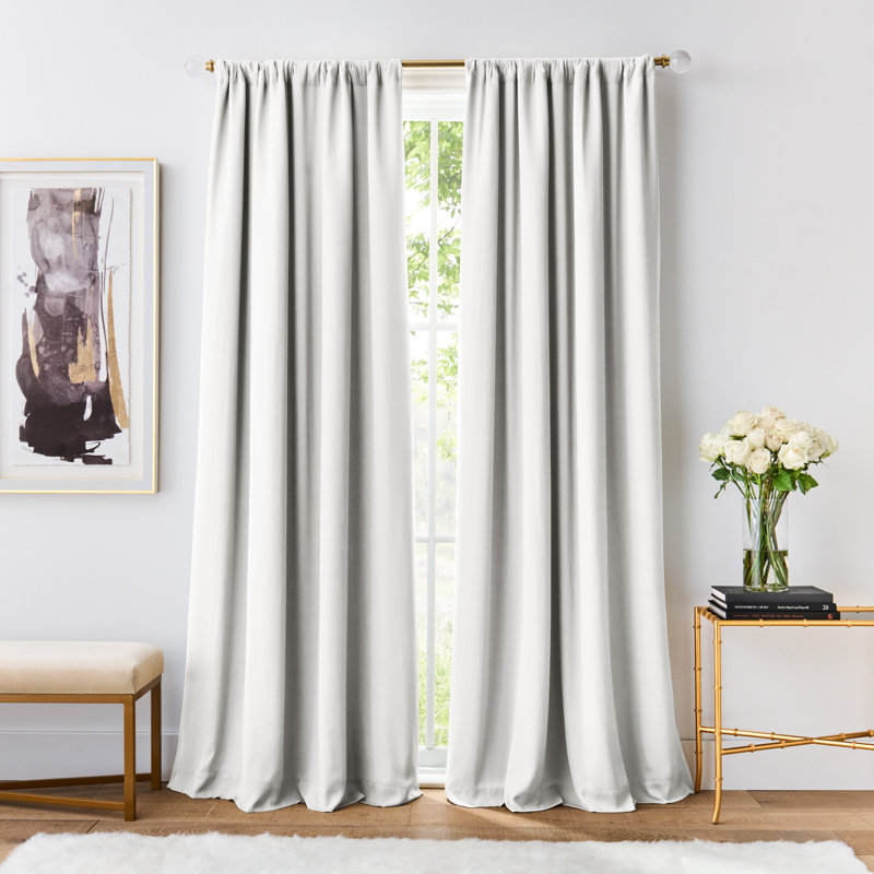 Karl Lagerfeld Paris Silky Cloud Curtain Panel Pair, Ivory, 50" W x 95" L