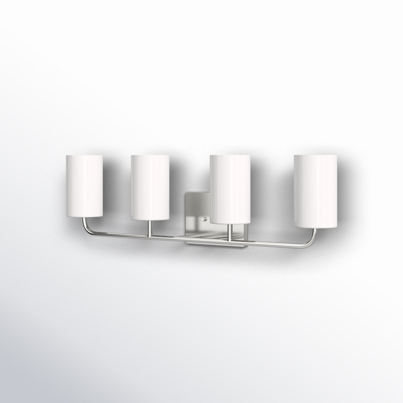 Éclairage pour meuble-lavabo 4 lumières Vincente, Non, Acier brossé