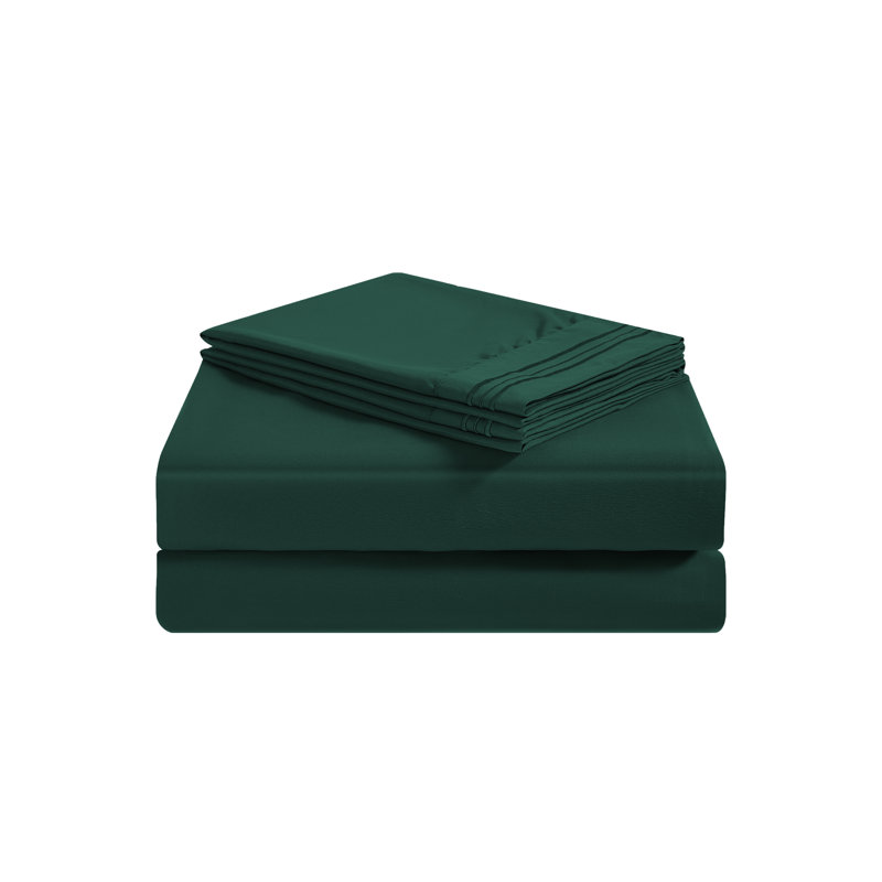 Premium Rayon from Bamboo Sheet Set Deep Pockets, Cooling, Ultra Soft and Breathable, Emerald
