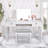 Vanity Set With Mirror And Stool - Makeup Vanity Table With Storage Drawers And Organizer, Space-Saving Design For Small Bedrooms