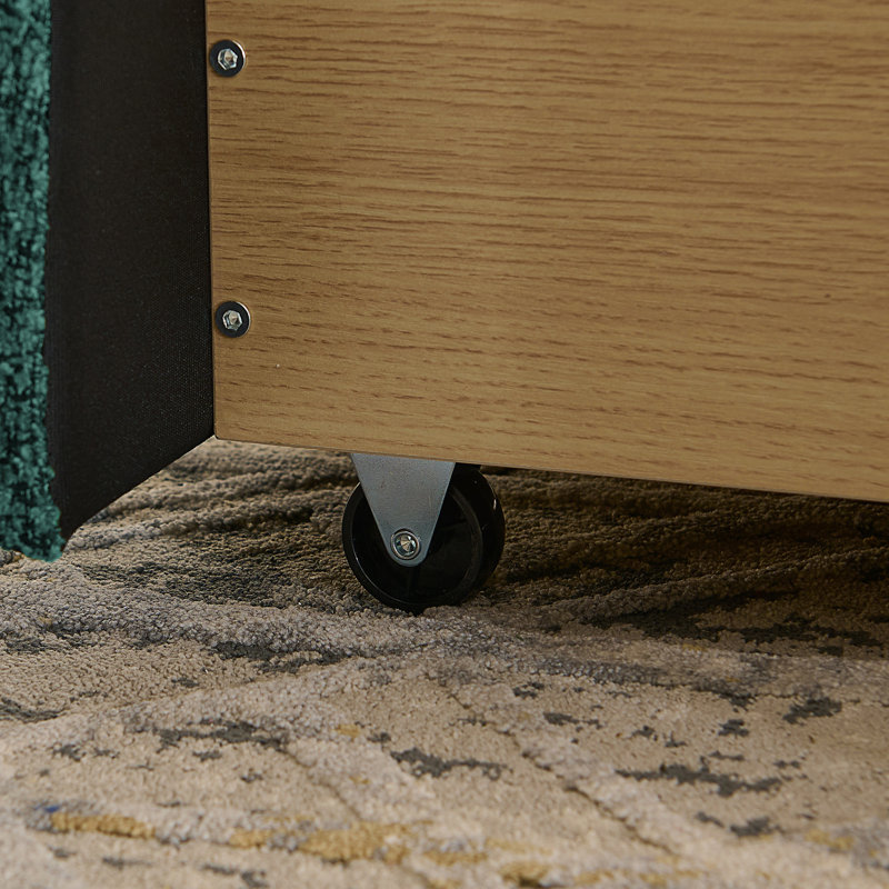 Structure de lit tapissier grand avec tiroir, Grand lit, Vert