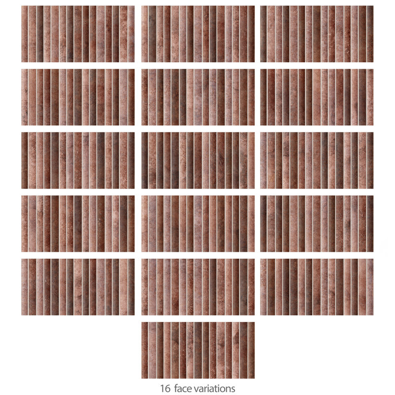 Rubik 5.88" x 11.75" Ceramic Patterned Tile, Red