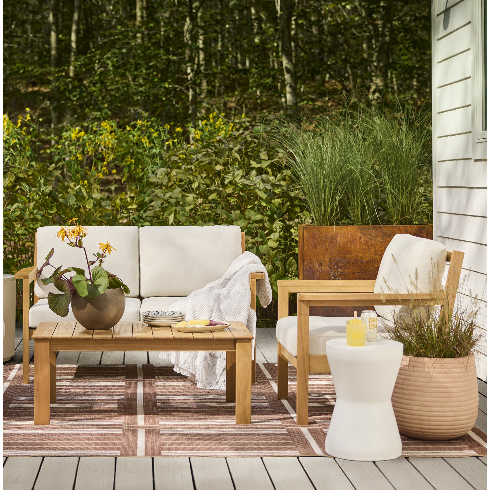 Zenni 12" Patio Side Table, Ivory