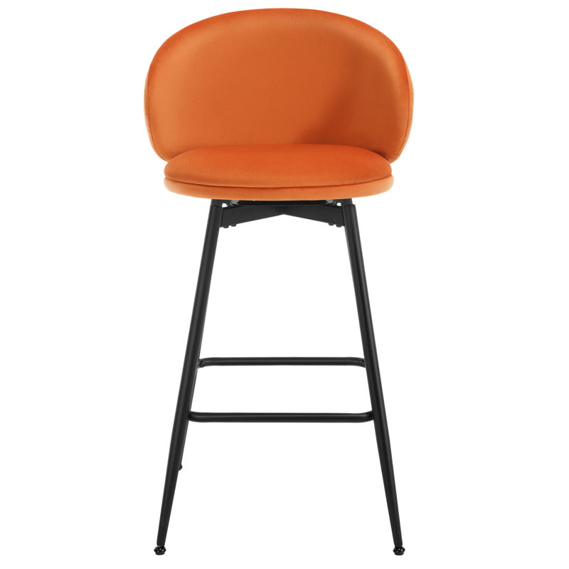 Tabourets pivotants rembourrés, Orange, Tabouret de bar (siège d'une hauteur de 30 po), 2