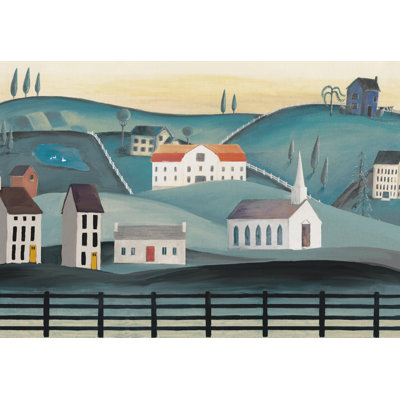 Primative Town 2 - Wrapped Canvas Painting