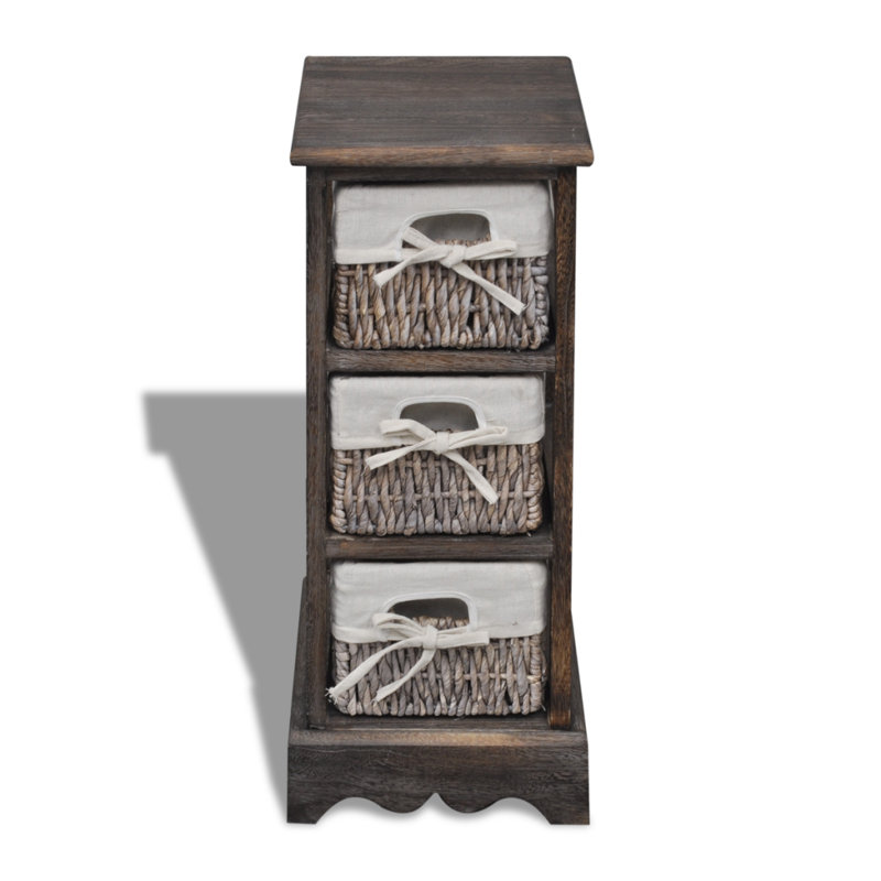 Alidade 3 Drawer Storage Drawer, Brown