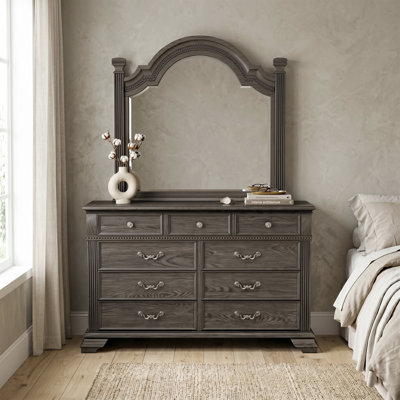 Ensemble de commode en bois avec miroir Adames