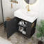 Meuble-lavabo flottant noir moderne de 22 po avec lavabo en céramique, rangement à droite, pour les petites salles de bain-1887715413