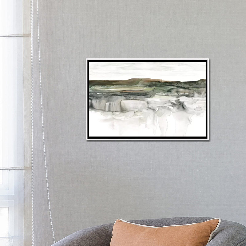 Impression de rivière Flow par Carol Robinson, Pas de tapis, H 18 po x l 26 po x P 1,5 po, Toile blanche encadrée