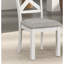 Chaises d'appoint modernes à dossier en croix 2 pièces en chêne blanc rustique avec siège en tissu pour les environnements en bois d'hévéa