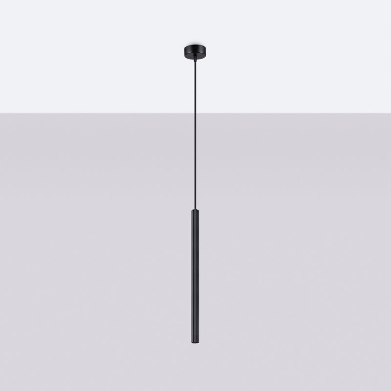 Bjarnhild 1 - Light Stainless Steel Pendant, Black