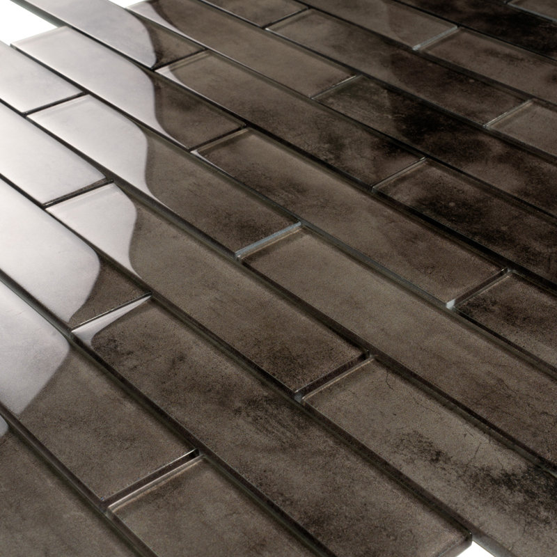 2X8 Subway Glass Mosaic Tile, Suede
