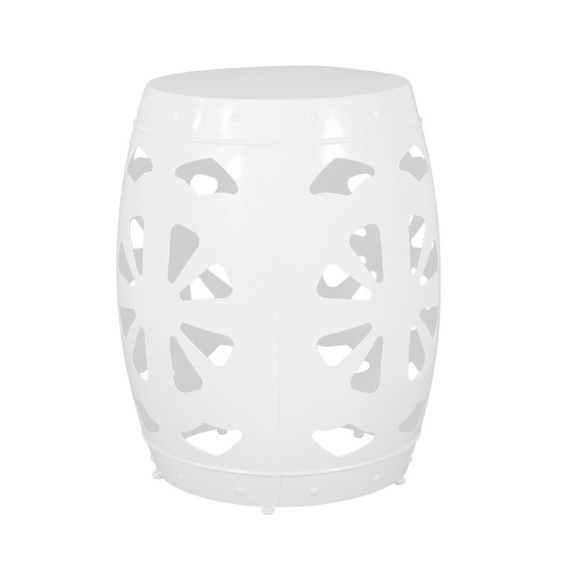 Metal End Table -Large, White