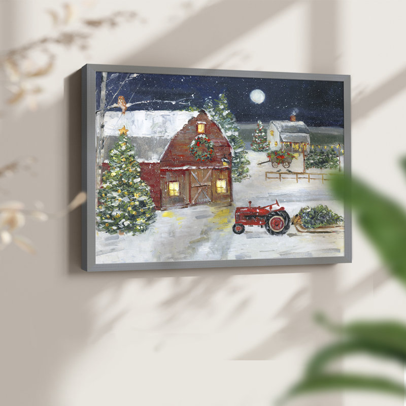 Homestead Holiday - Imprimé encadré - Restickable, Gris, H 11 po x l 14 po