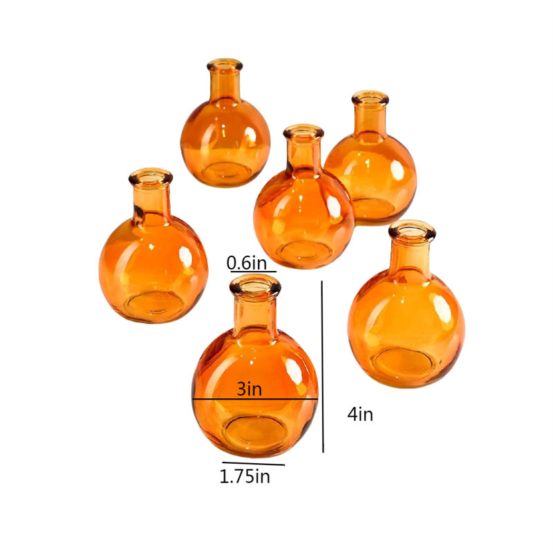 Ensemble de 6 vases de table en verre Nic Amber, Amber