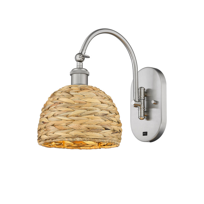 Alianne Steel Armed Sconce, Satin Nickel