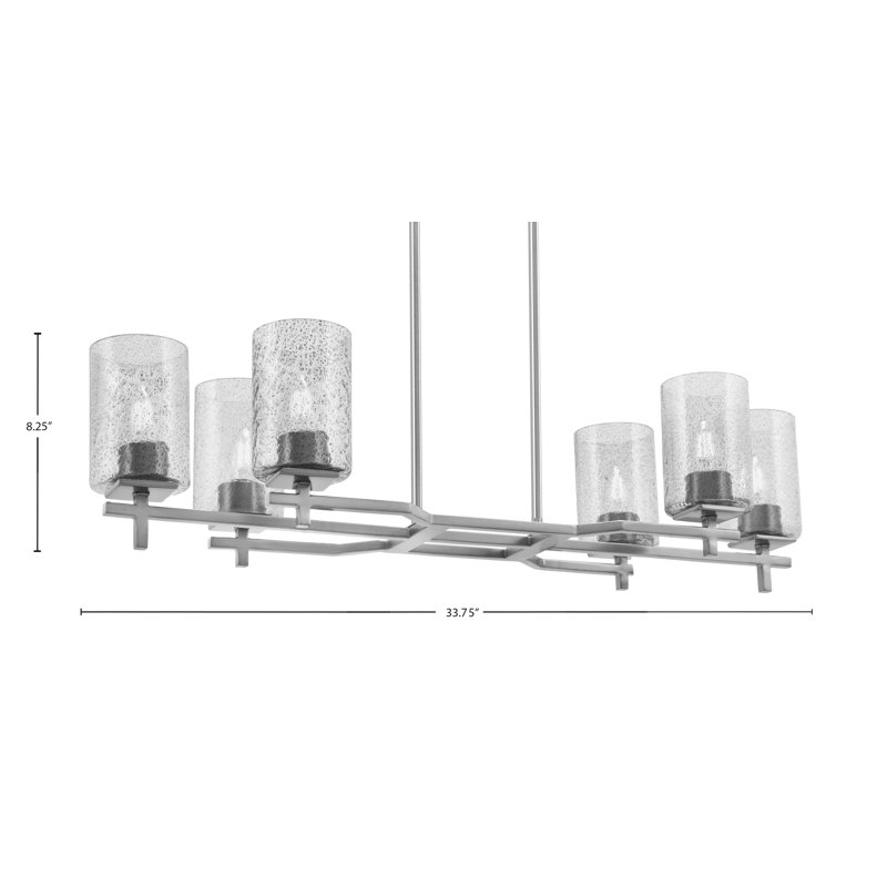 Luminaire pour îlot de cuisine 6 lumières Headland, Nickel