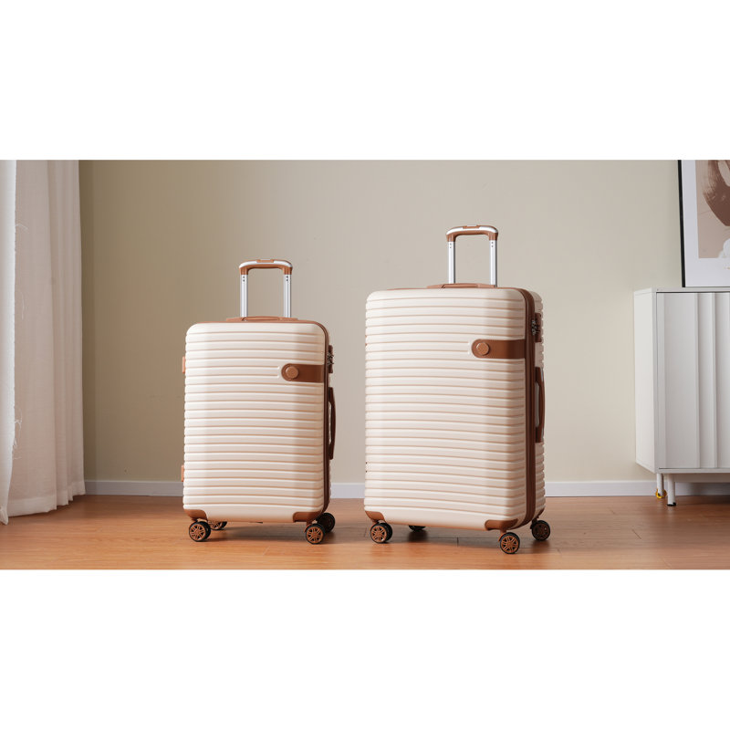 Ensemble de valises 4 pièces, valise rigide extensible en ABS avec 4 cubes de rangement, serrure TSA, roues pivotantes pour hommes femmes (16/20/24/28)