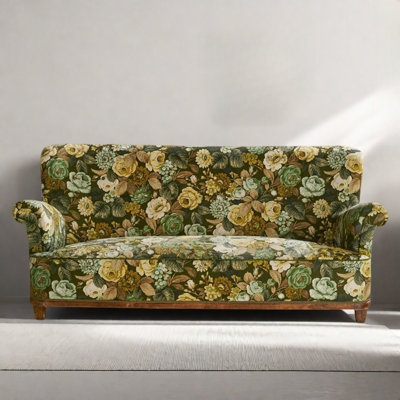 Casual Green Fabric Sofa