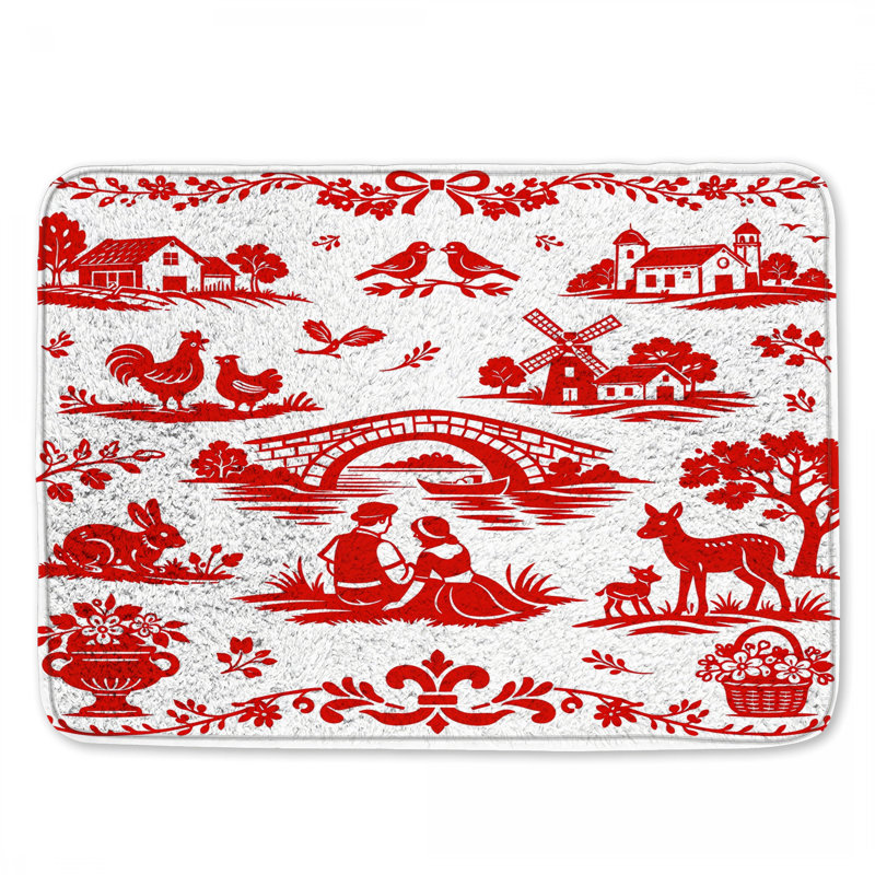 Tapis de bain rouge, 34in W x 21in L