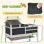 Habitat tortue avec support de lampe réglable, enceinte à 2 couches avec tablette de rangement, maison principale amovible, plateau fixe, couvercle ouvrable, gris