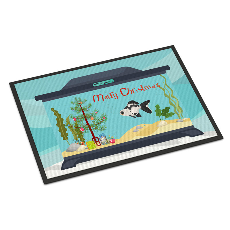 Tapis d'entrée antidérapant Insta, Poisson rouge Télescope, 18" W x 27" L