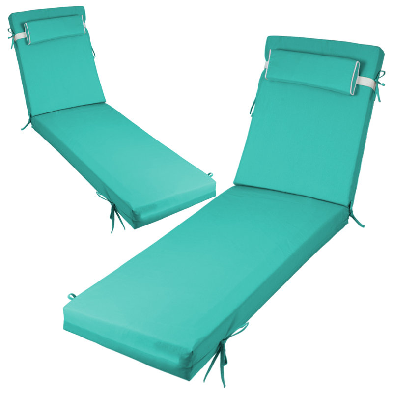 2ps 3-inch Thick Outdoor Lounge Chair Cushion-waterproof And Colorfast, Suitable For Most 72-inch Pool Balcony Chairs., 72" W