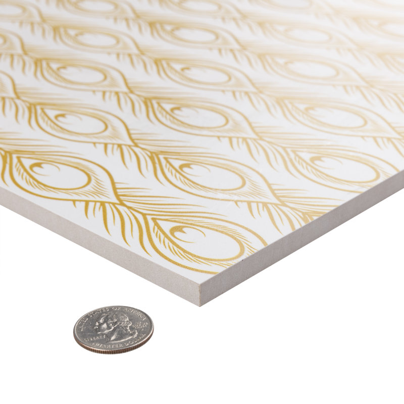 Art Deco Daiquiri 12" x 12" Porcelain Patterned Wall & Floor Tile, White