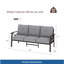 Canapé de patio 70 po 3 places toutes saisons en métal, structure kaki avec coussins gris-1117002424