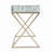 45" White and Bronze Glass and Iron Sled With Two Drawers
