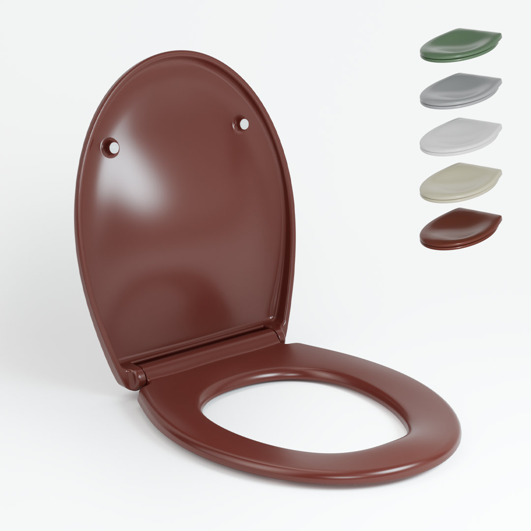 O Shape Toilet Seat White Duroplast Soft Close Quick Release Anti-Bacterial 44,3×36,9 cm