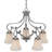 Tes 5-Light Indoor Chrome Classic/Traditional Chandelier with Frosted Bell Glass Shades