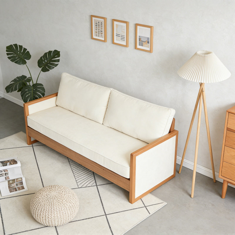77.8" Sofa Couch Chenille Upholstery Sofa, Beige