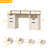 61" Farmhouse Executive Desk With LED Lights And Power Outlets-243020129